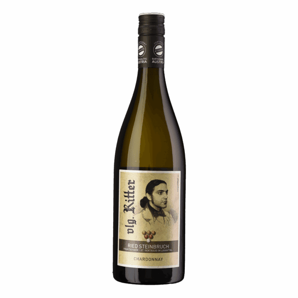 Ried Steinbruch Chardonnay Weinflasche vom Weingut vulgo Ritter, hochwertiger österreichischer Wein aus der Region Frantsach, ideal für Weinliebhaber, nachhaltiger Weinanbau.